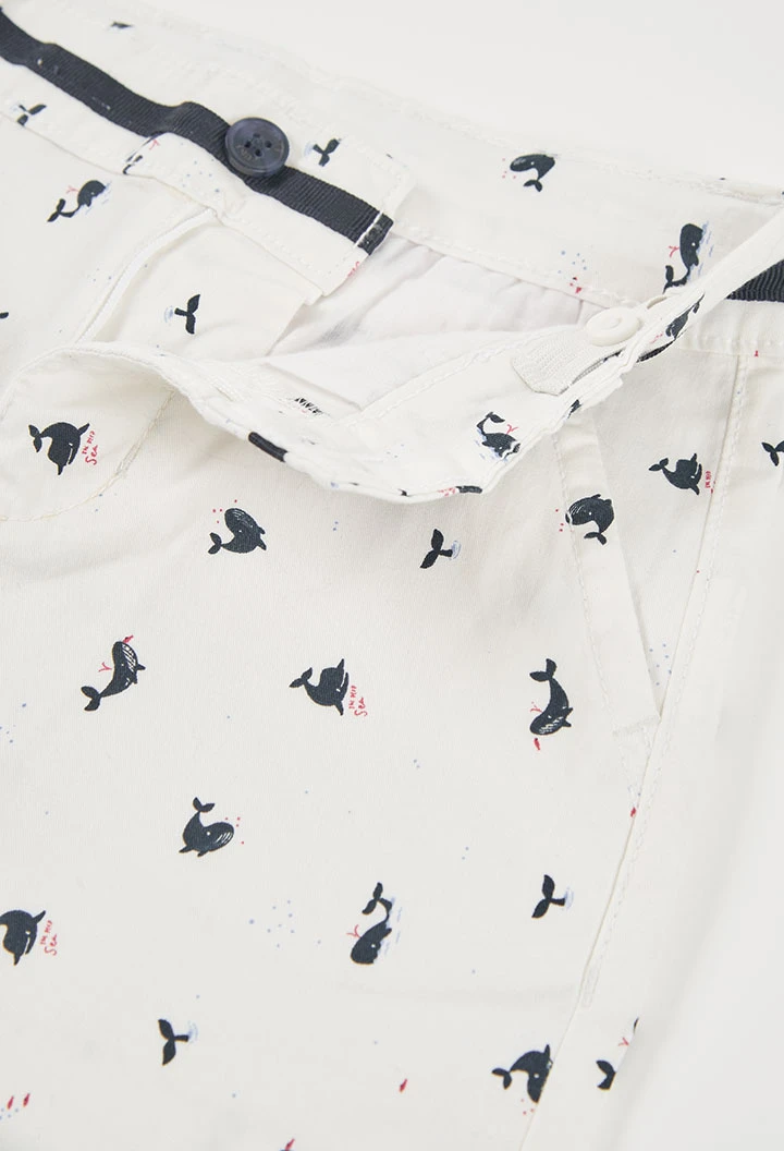 Short en coton imprimé