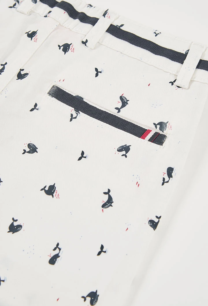 Bermudas de algodão estampado