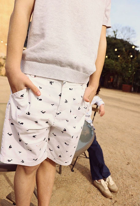 Bedruckte Baumwoll-Bermudashorts