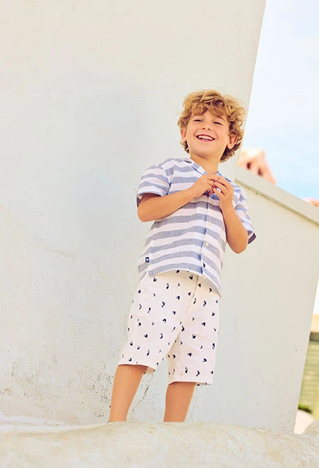 Bedruckte Baumwoll-Bermudashorts