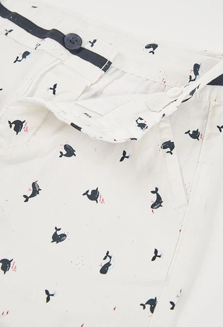 Printed cotton Bermuda shorts