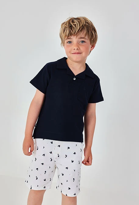 Bermudas de algodão estampado