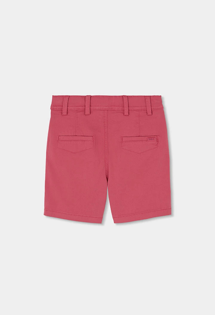Red cotton Bermuda shorts