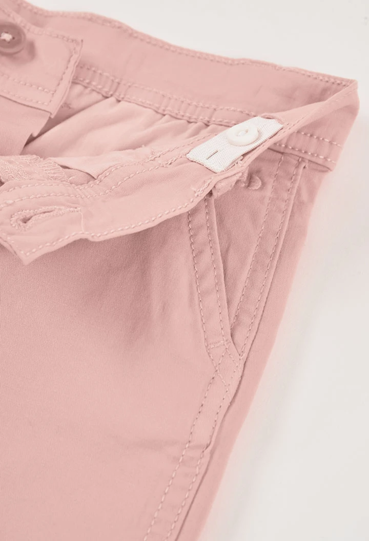 Bermuda en coton couleur saumon