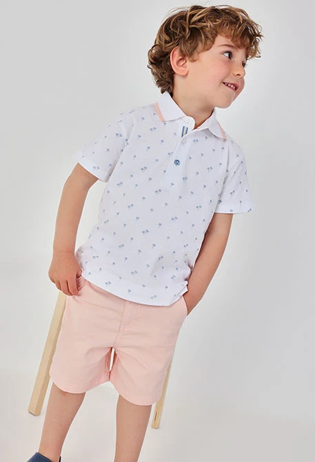 Bermuda en coton couleur saumon