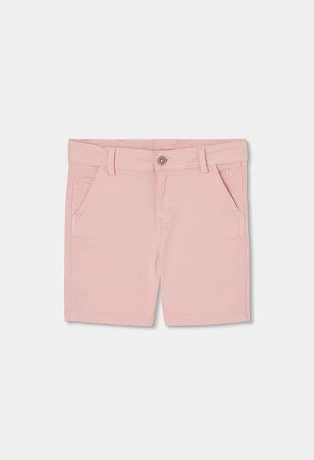 Salmon-coloured cotton Bermuda shorts