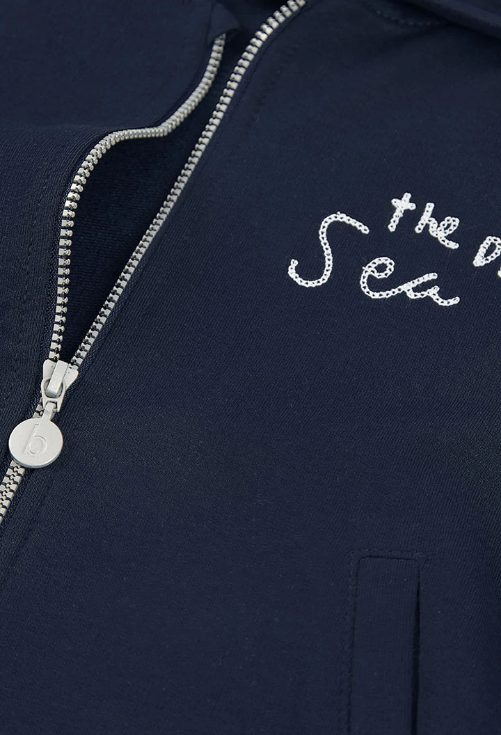 Kinderjacke mit Kapuze in Marineblau