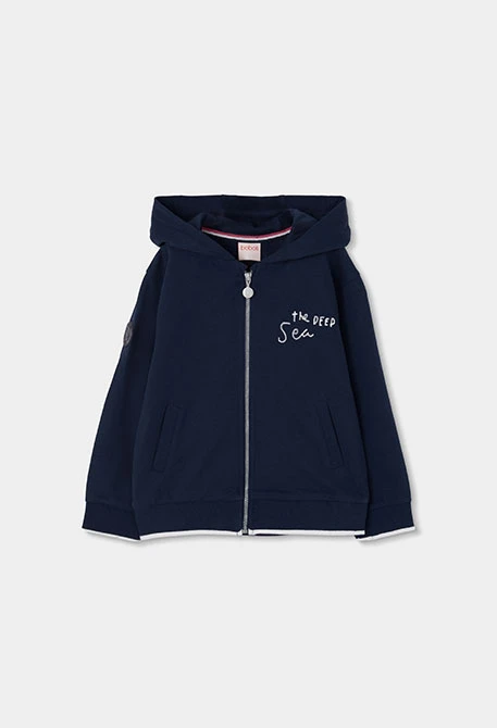 Veste enfant à capuche bleu marine