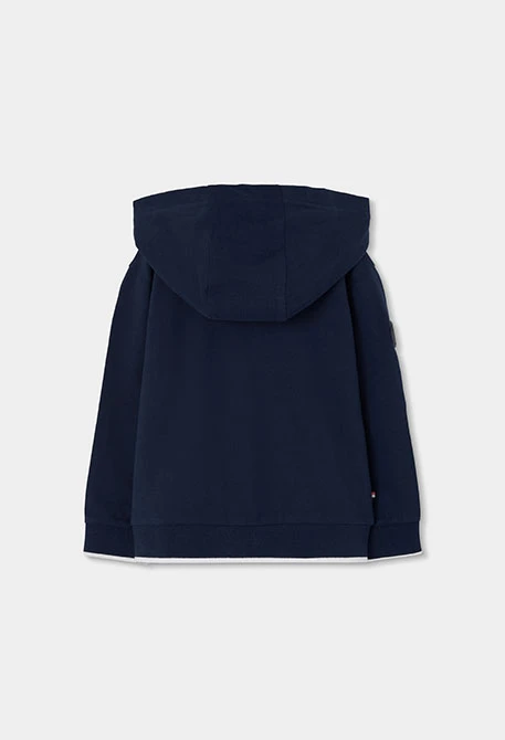 Navy blue hooded jacket for a child