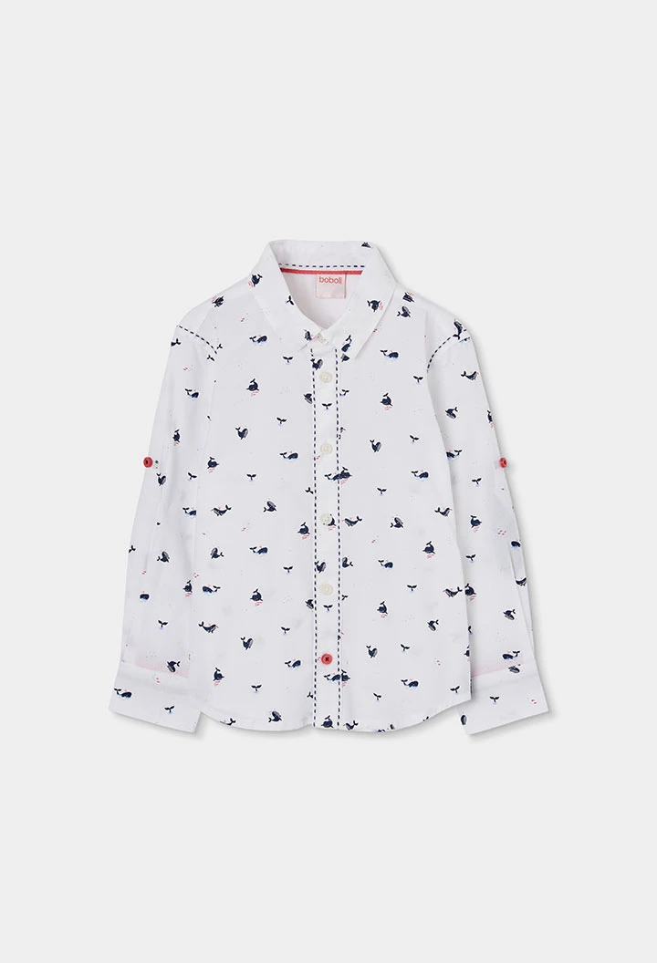 Camisa de criança em popelina estampada