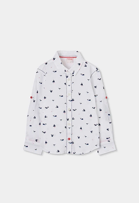 Camisa niño popelín estampada