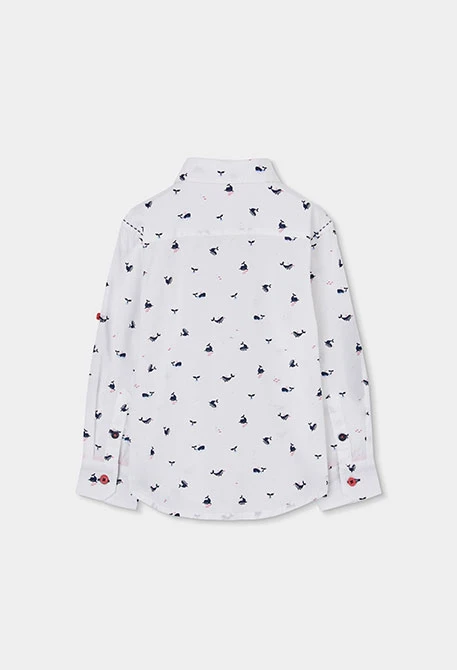 Printed poplin shirt for boy