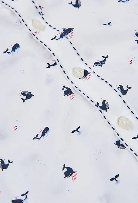 Printed poplin shirt for boy