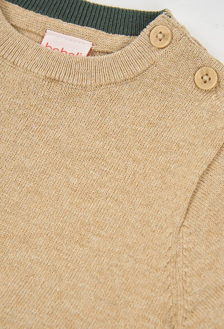 Camisola rapaz bege estampado de cão