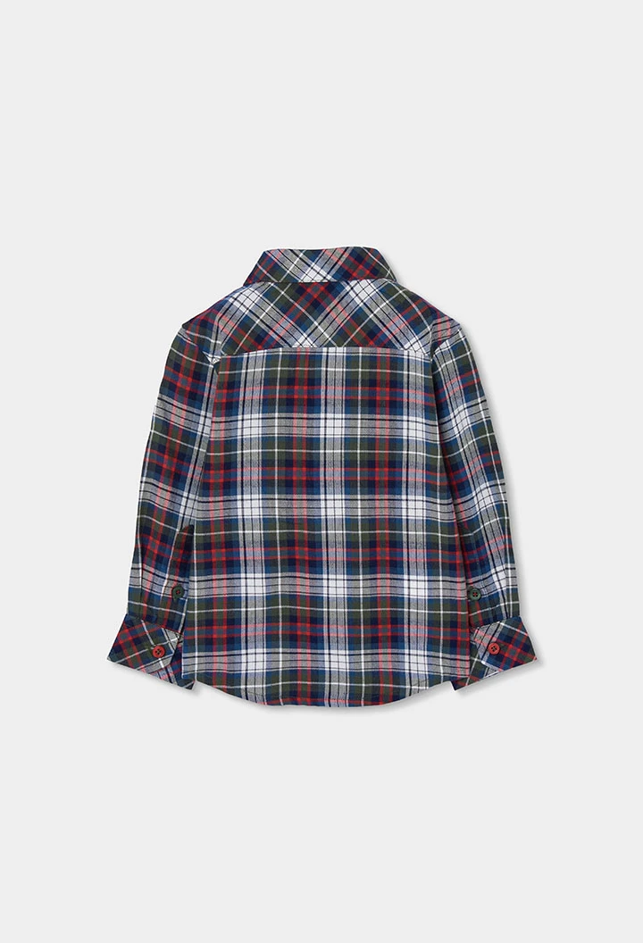 Camisa nen de quadres blau marí i vermell
