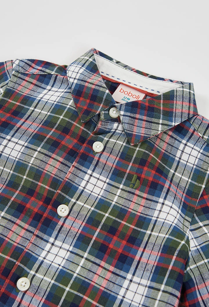 Camisa nen de quadres blau marí i vermell