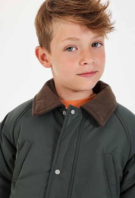 Parka in tessuto tecnico bambino verde