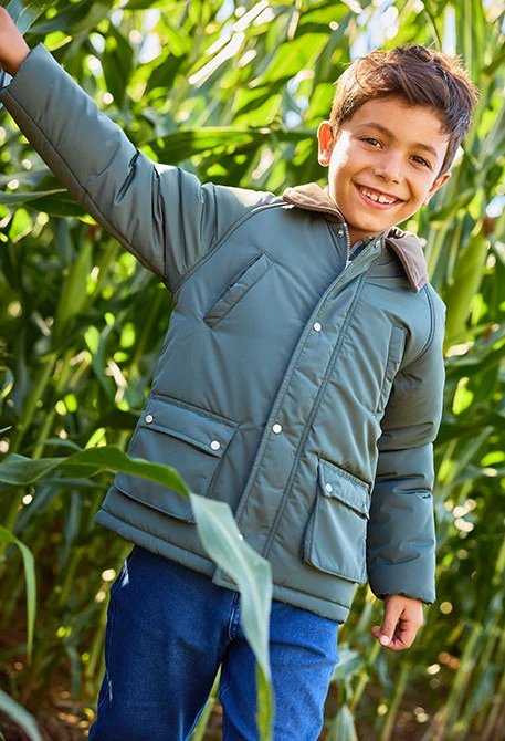 Parka technical knit boy green