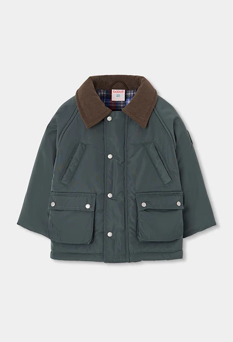 Parka tejido técnico niño verde
