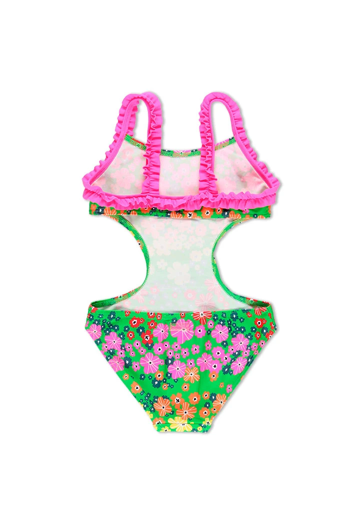 Maillot de bain polyamide fleurs pour fille