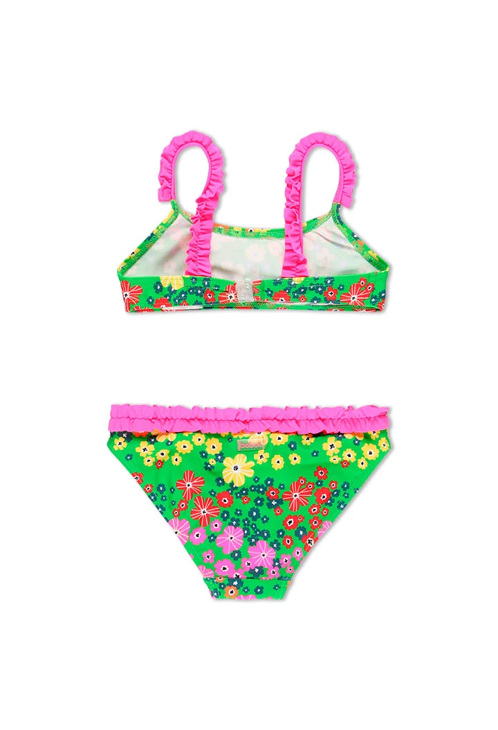 Bikini polyamide fleurs pour fille