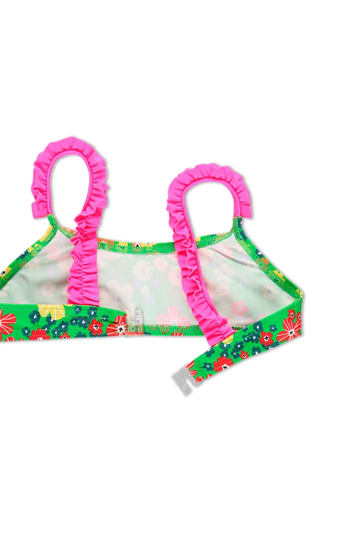 Bikini polyamide fleurs pour fille