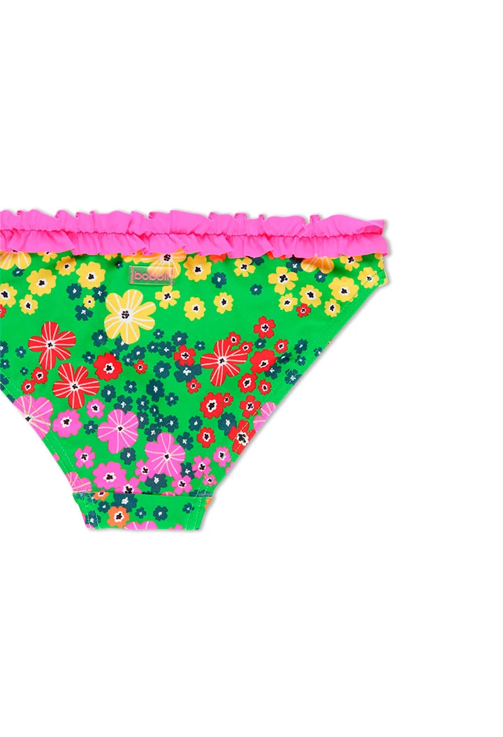 Bikini polyamide fleurs pour fille