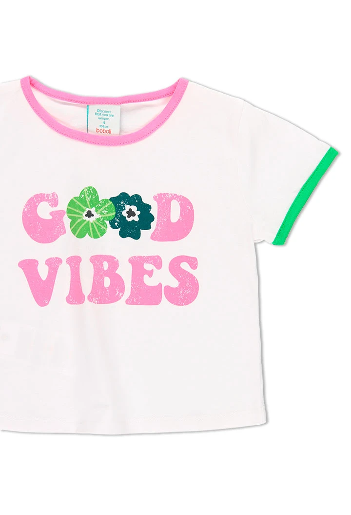 T-Shirt tricot manche courte pour fille