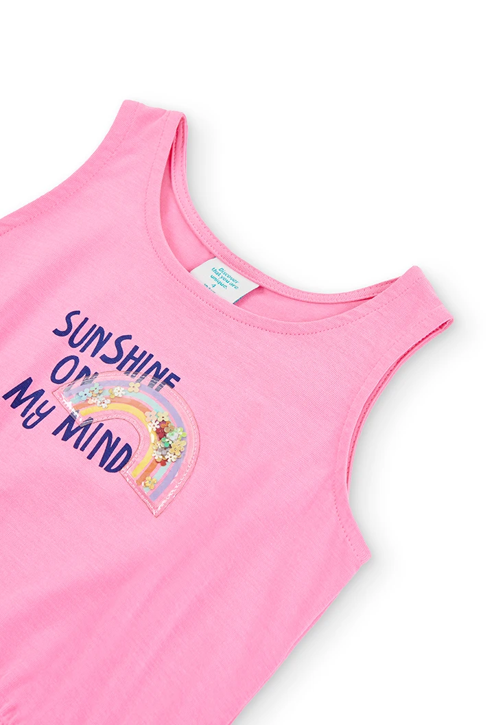 Camiseta punto corta "sun shine" de niña