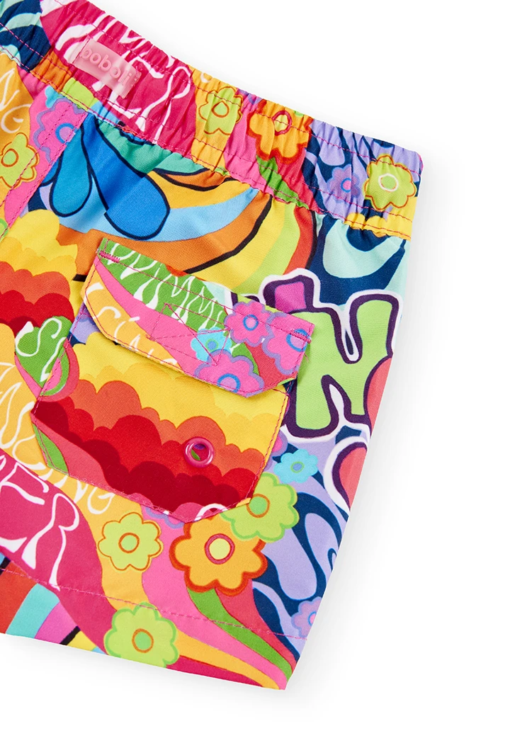 Bermuda malha estampado para menina