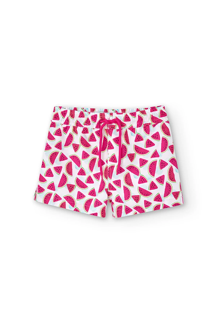Bermudas punto estampado "sandias" de niña