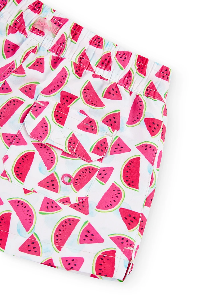 Knit bermuda shorts printed for girl