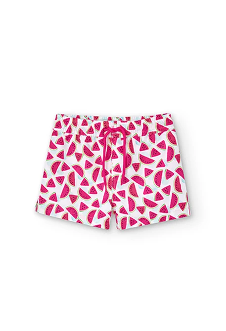 Bermuda tricot imprimé pour fille