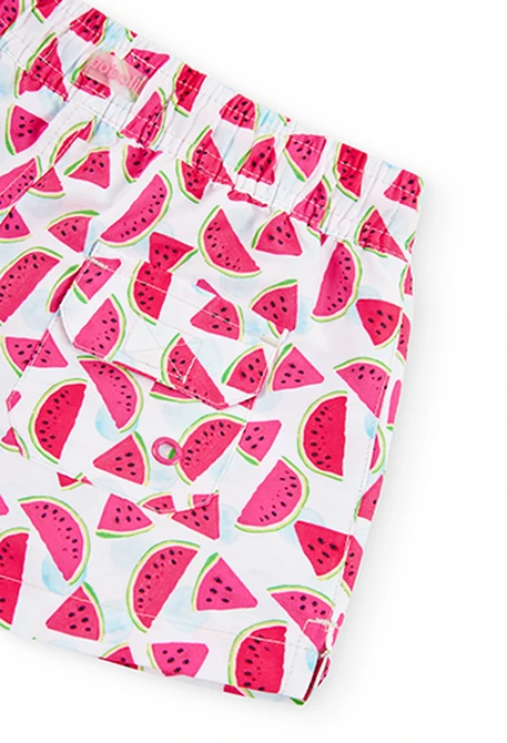 Bermuda tricot imprimé pour fille