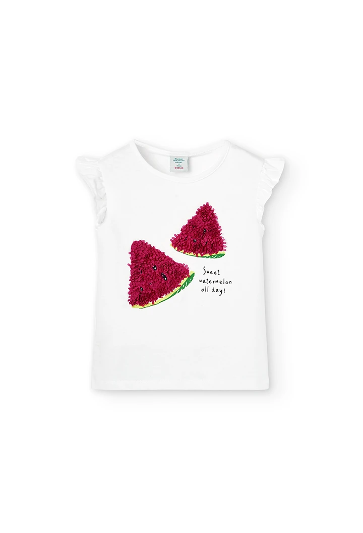 Camiseta punto sandías de niña