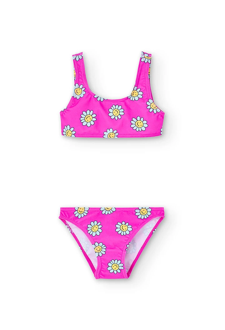 Bikini fille imprimé fleurs