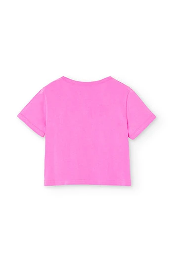 Maglietta in jersey da bambina color lampone