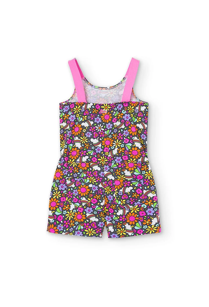Macacão de malha estampado de nuvens de menina