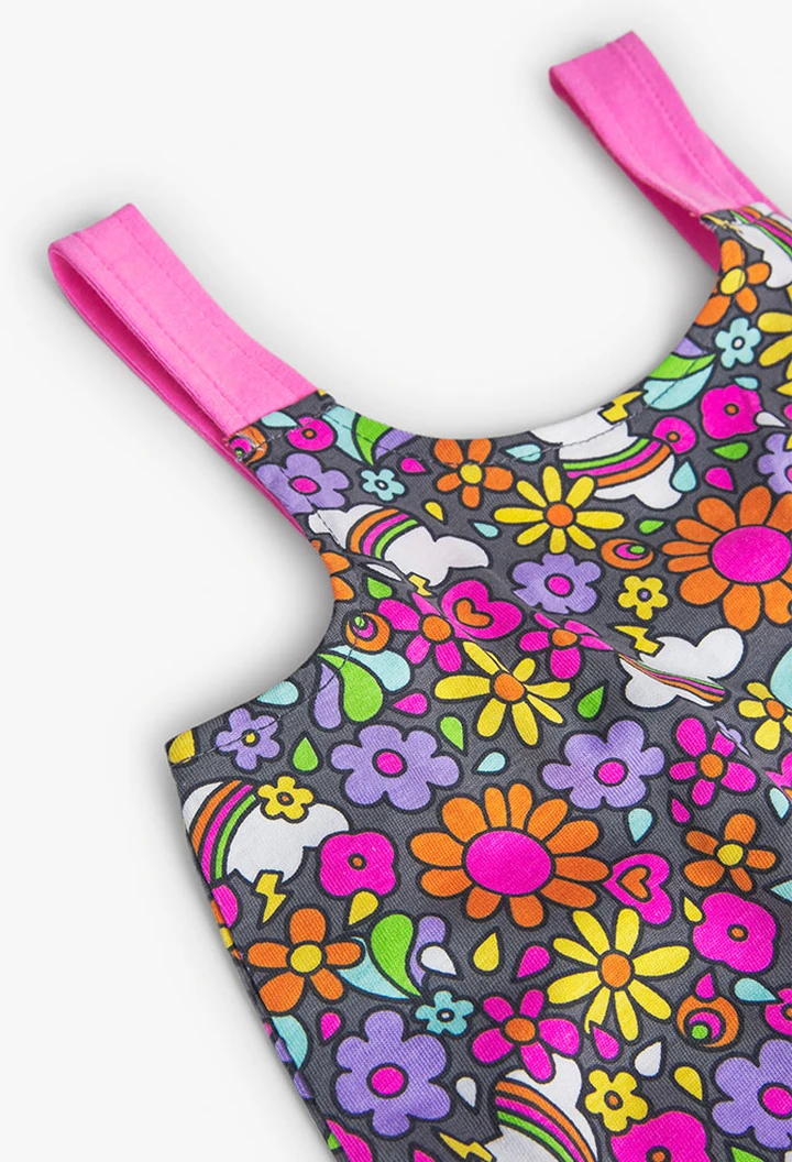 Macacão de malha estampado de nuvens de menina