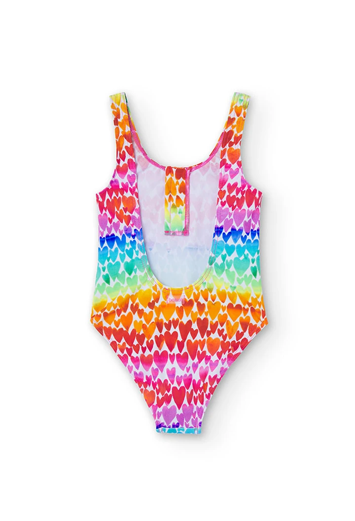 Maillot de bain fille à cœurs