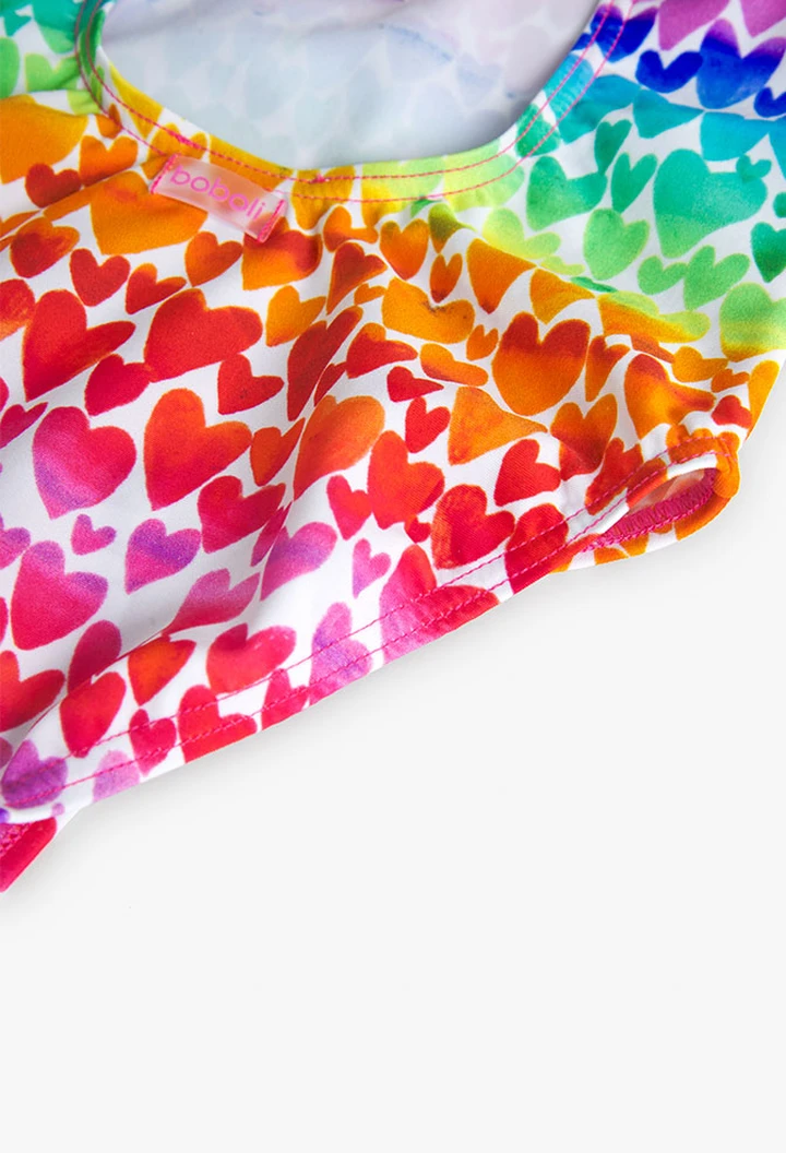 Maillot de bain fille à cœurs