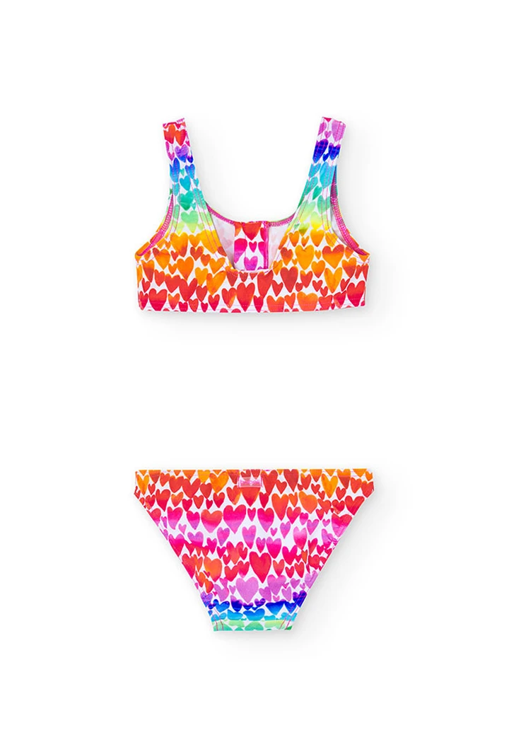 Bikini fille avec imprimé cœurs