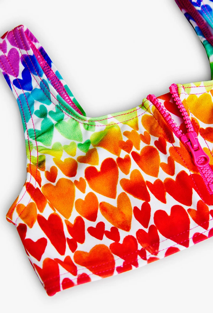 Bikini fille avec imprimé cœurs