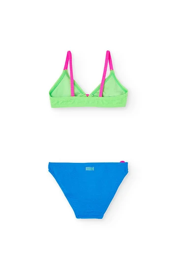 Bikini tricolor de nena en color verd