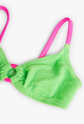 Bikini tricolor de niña en color verde