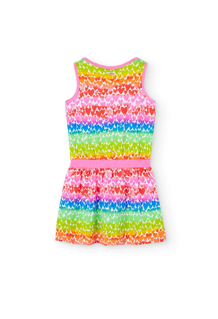 Girl\'s Heart Print Knit Dress