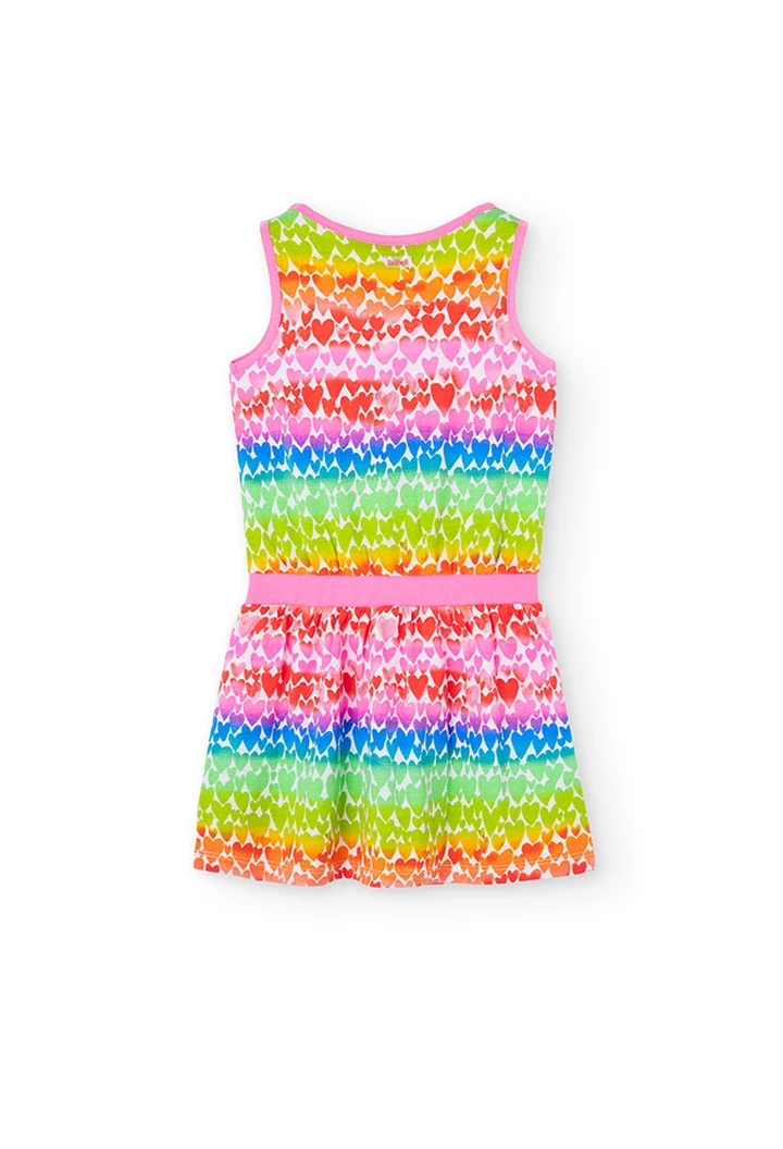 Robe tricotée à motifs de cœurs pour fille