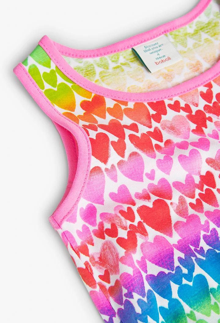 Girl\'s Heart Print Knit Dress