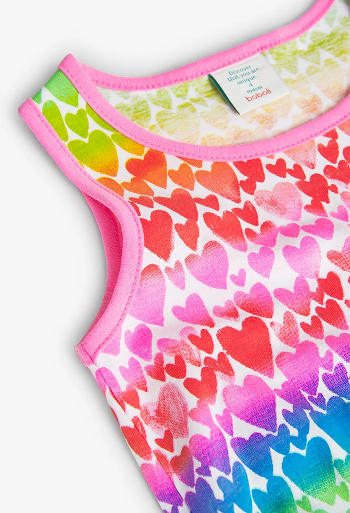 Robe tricotée à motifs de cœurs pour fille