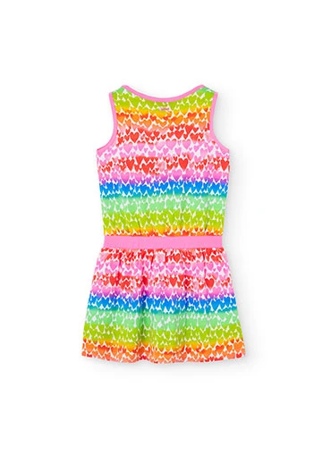 Girl's Heart Print Knit Dress